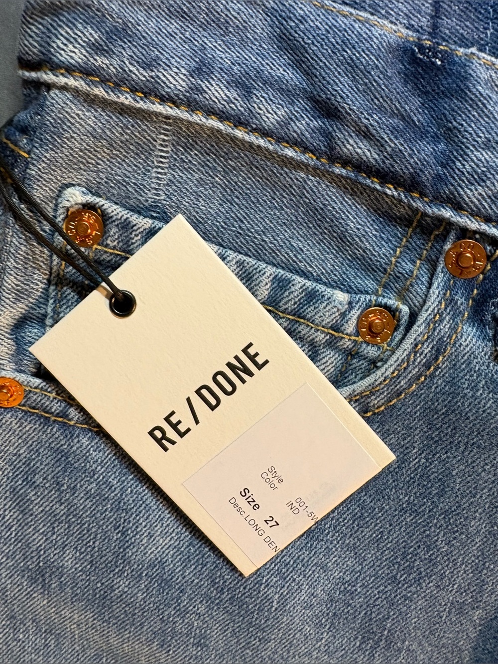 RE/DONE NWT Deconstructed Denim Maxi skirt in Sz 27 - Picture 8 of 8
